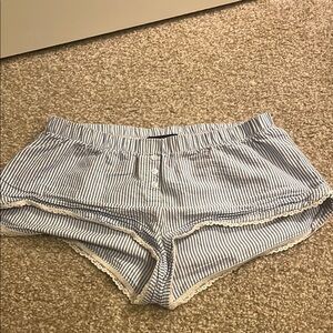 Blue Striped Women's Shorts